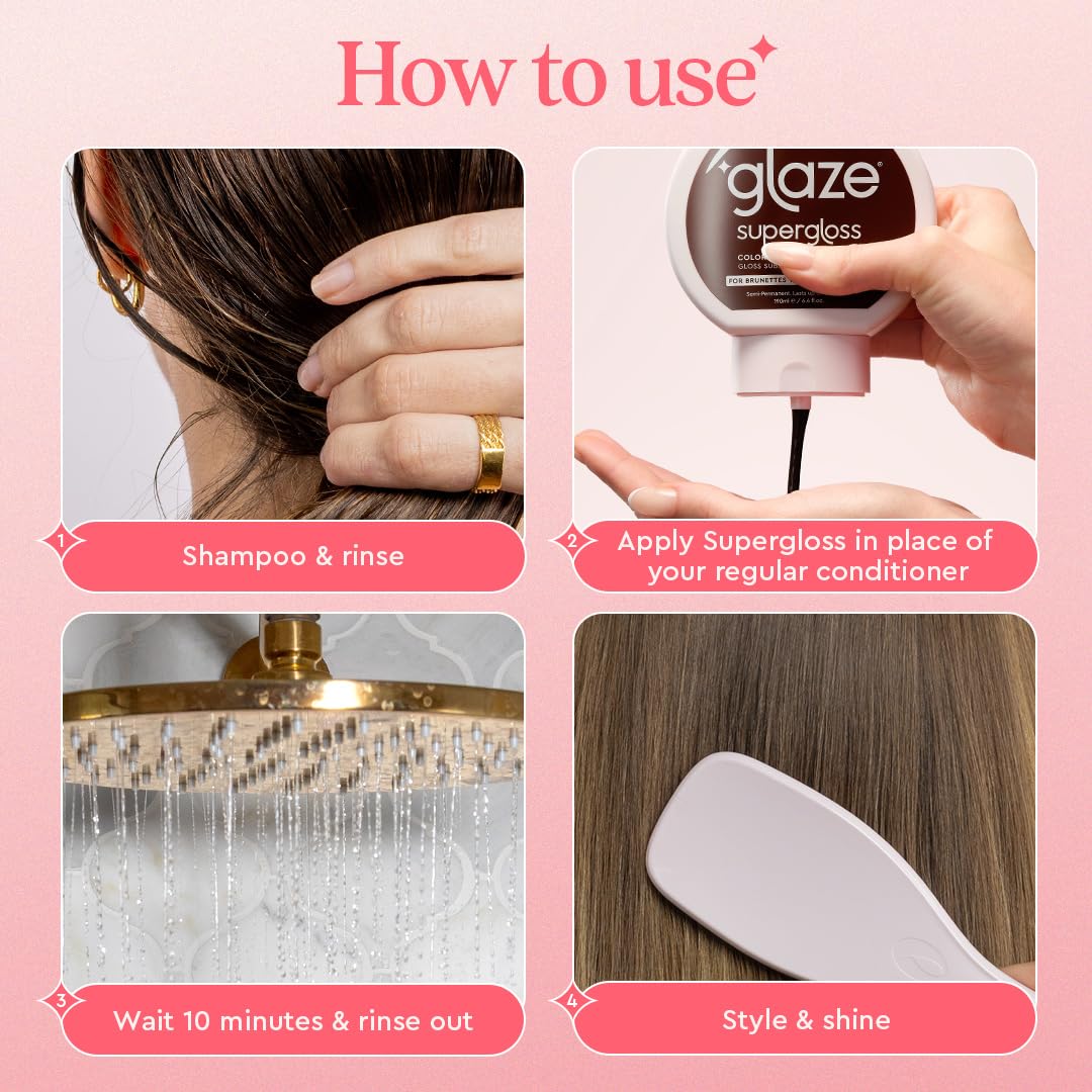 glaze Supergloss held in palm for size reference and travel-friendly benefit