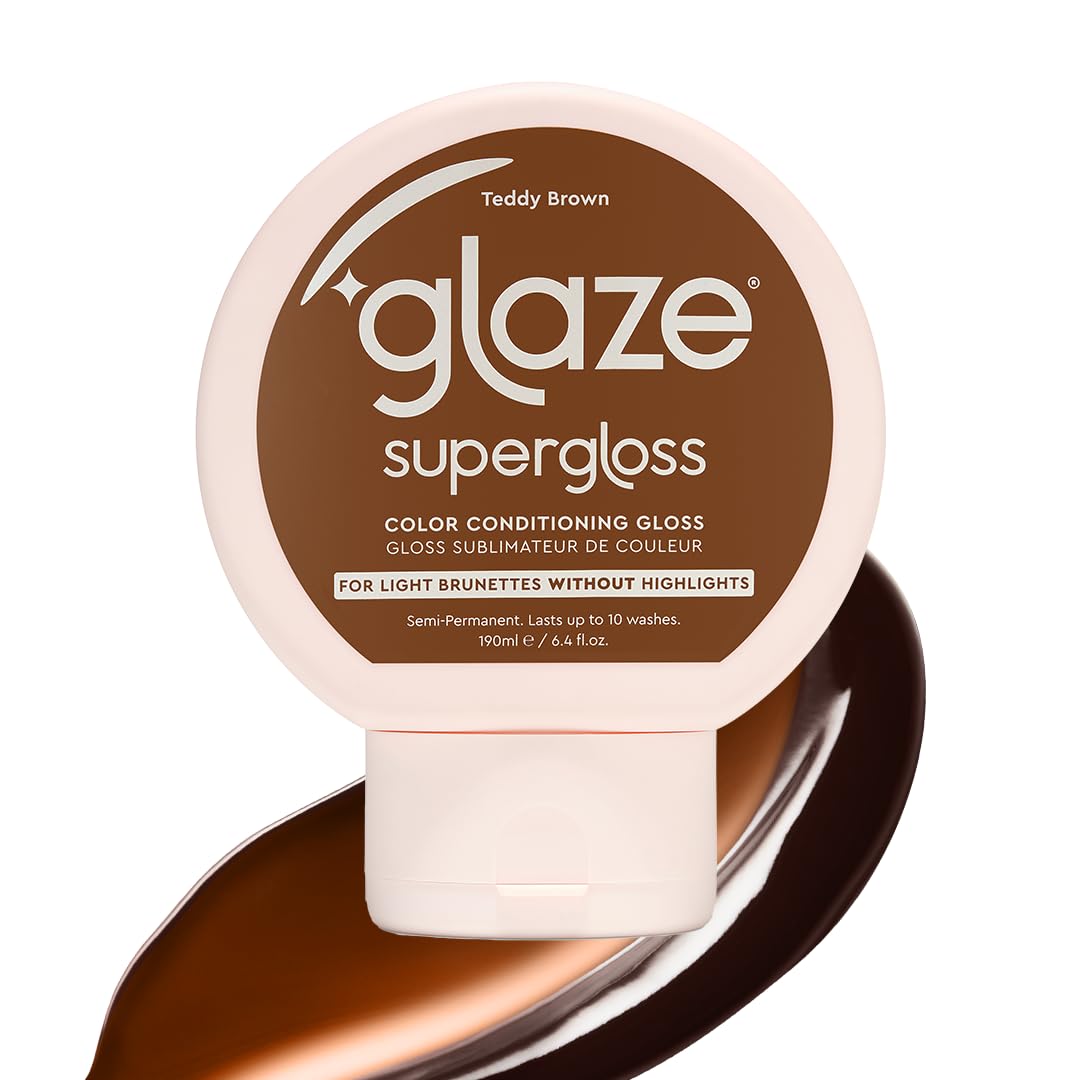 glaze front packaging showing Teddy Brown gloss for deepening brunette tones