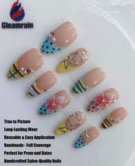 Gleamrain texture closeup of 3D flowers and glossy finish for durable shine