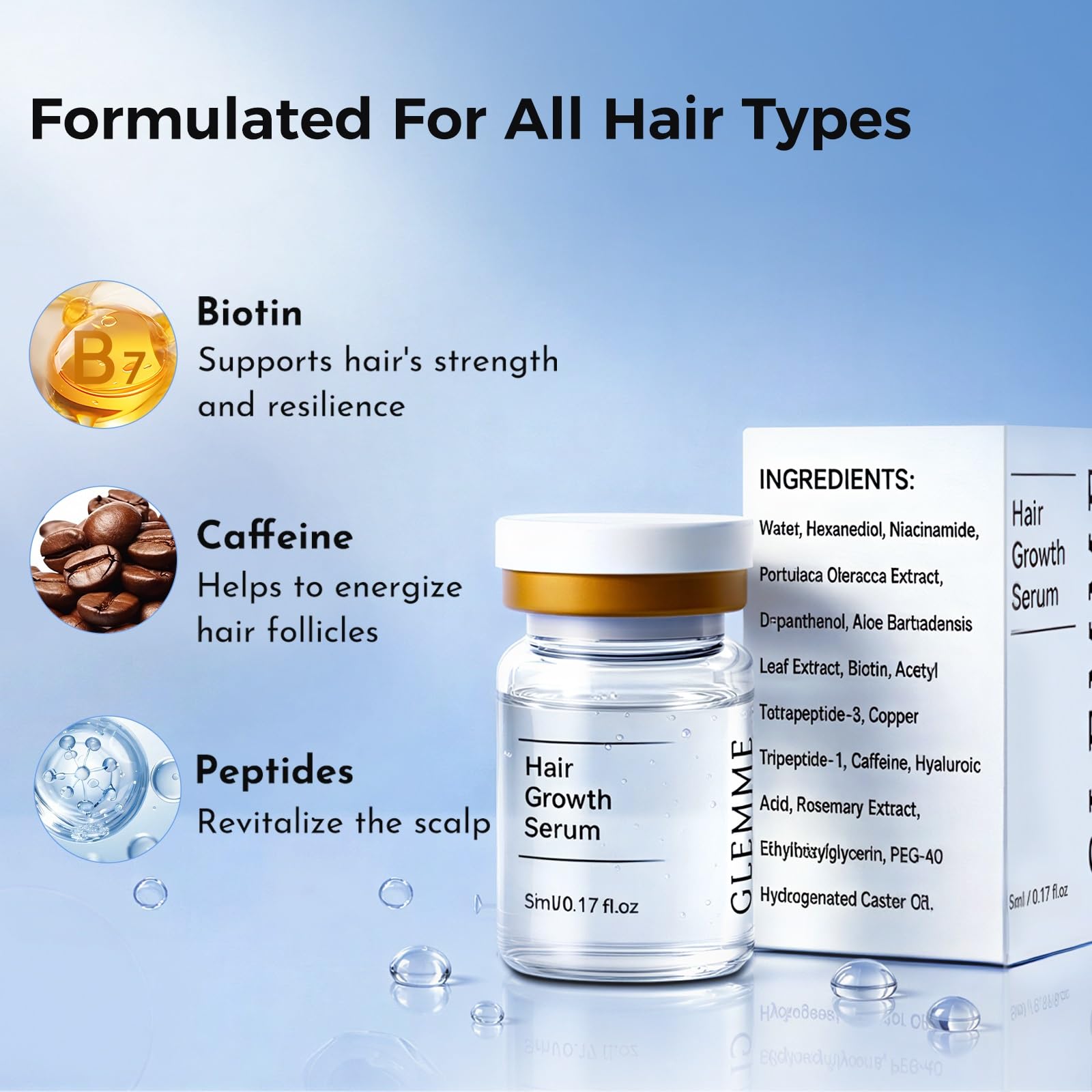 Glemme device held in hand applying serum for controlled, mess-free scalp coverage