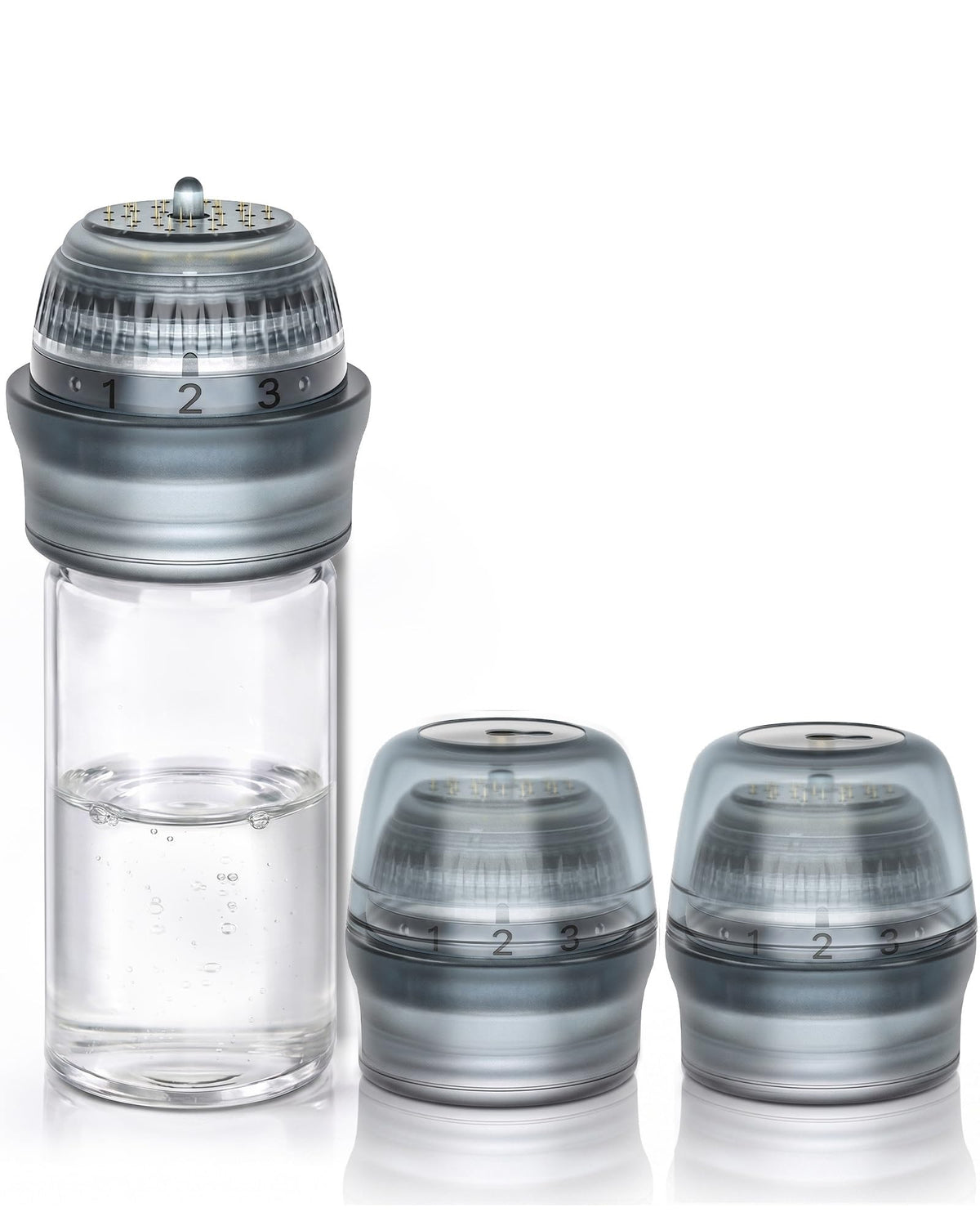Glemme front view of applicator showing ergonomic grip and travel-ready design benefit
