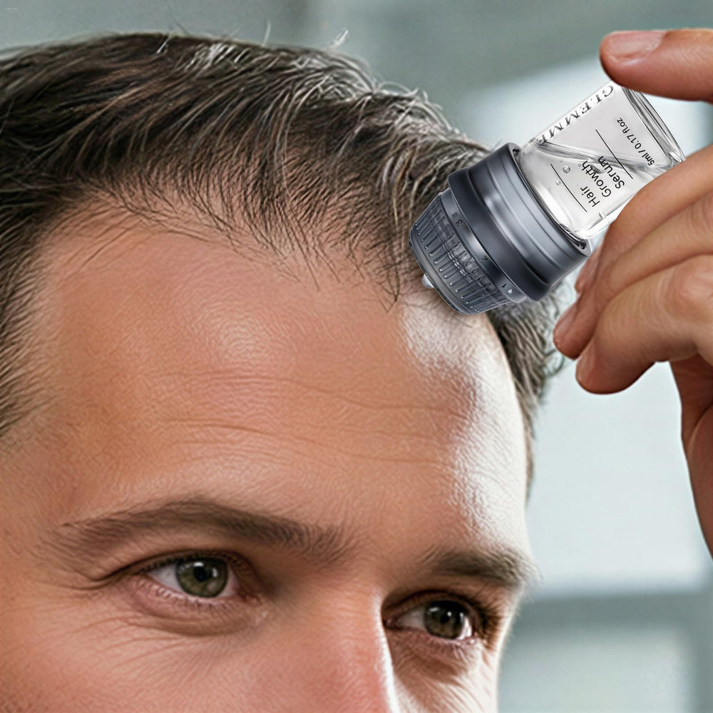 Glemme ampoule beside a hand for scale showing compact, single-use dosing