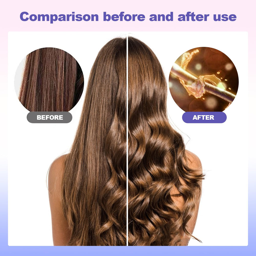 GLIGAM curling iron held in hand demonstrating barrel length and easy handling advantage