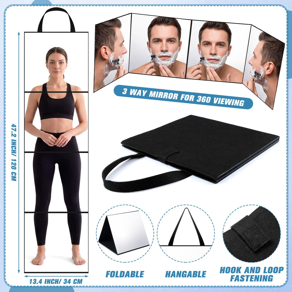 glikceil folded compact mirror packed for travel offering easy portability