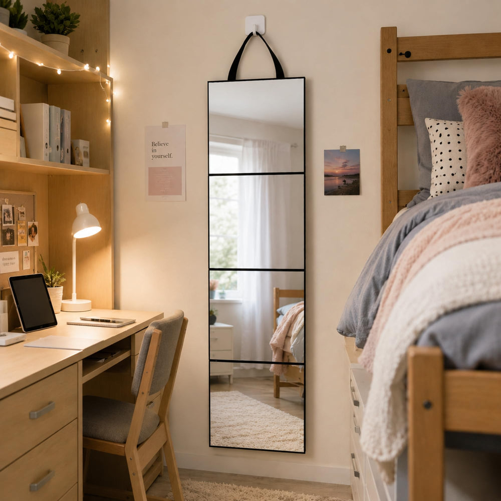 glikceil front open full length mirror showing clear head-to-toe view benefit