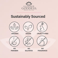 GLIMMER GODDESS application on forearm demonstrating quick absorption benefit