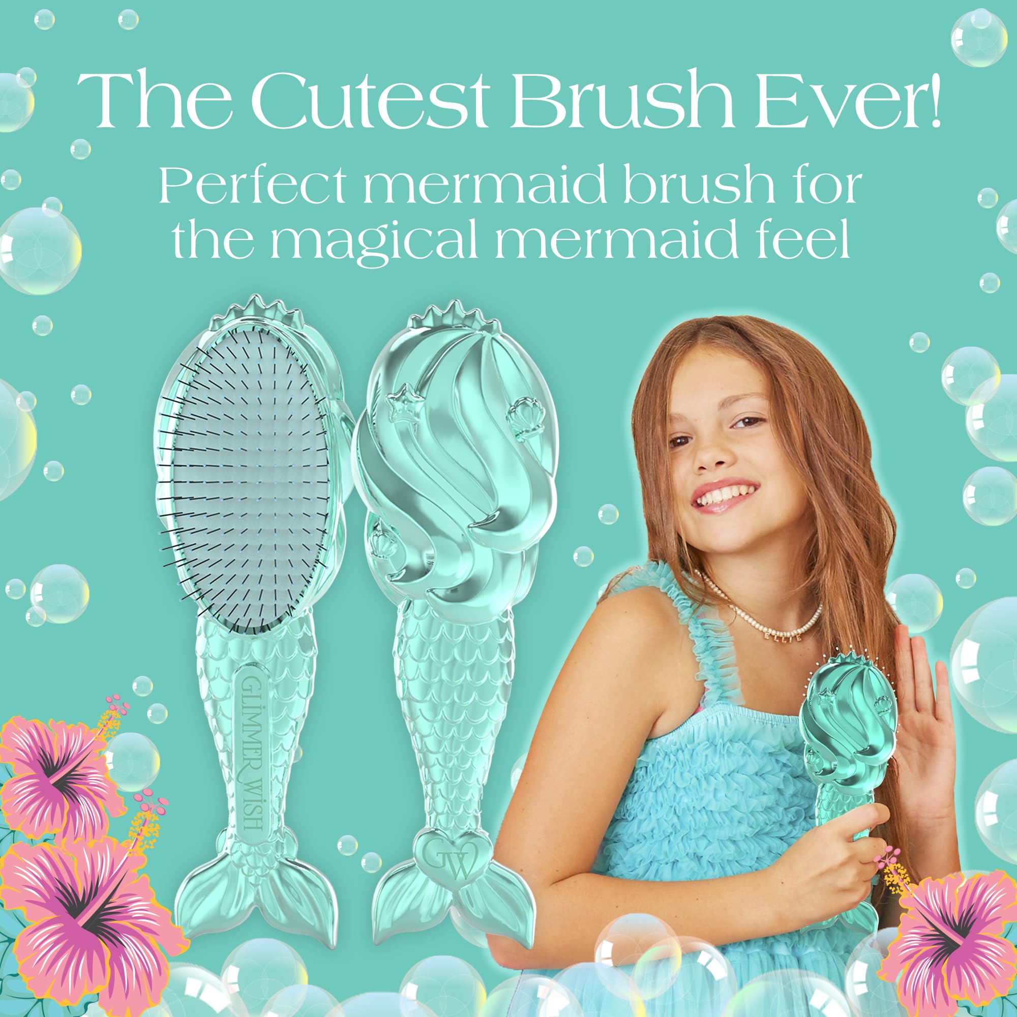 Glimmer Wish detangling wet hair demo improving post-swim manageability
