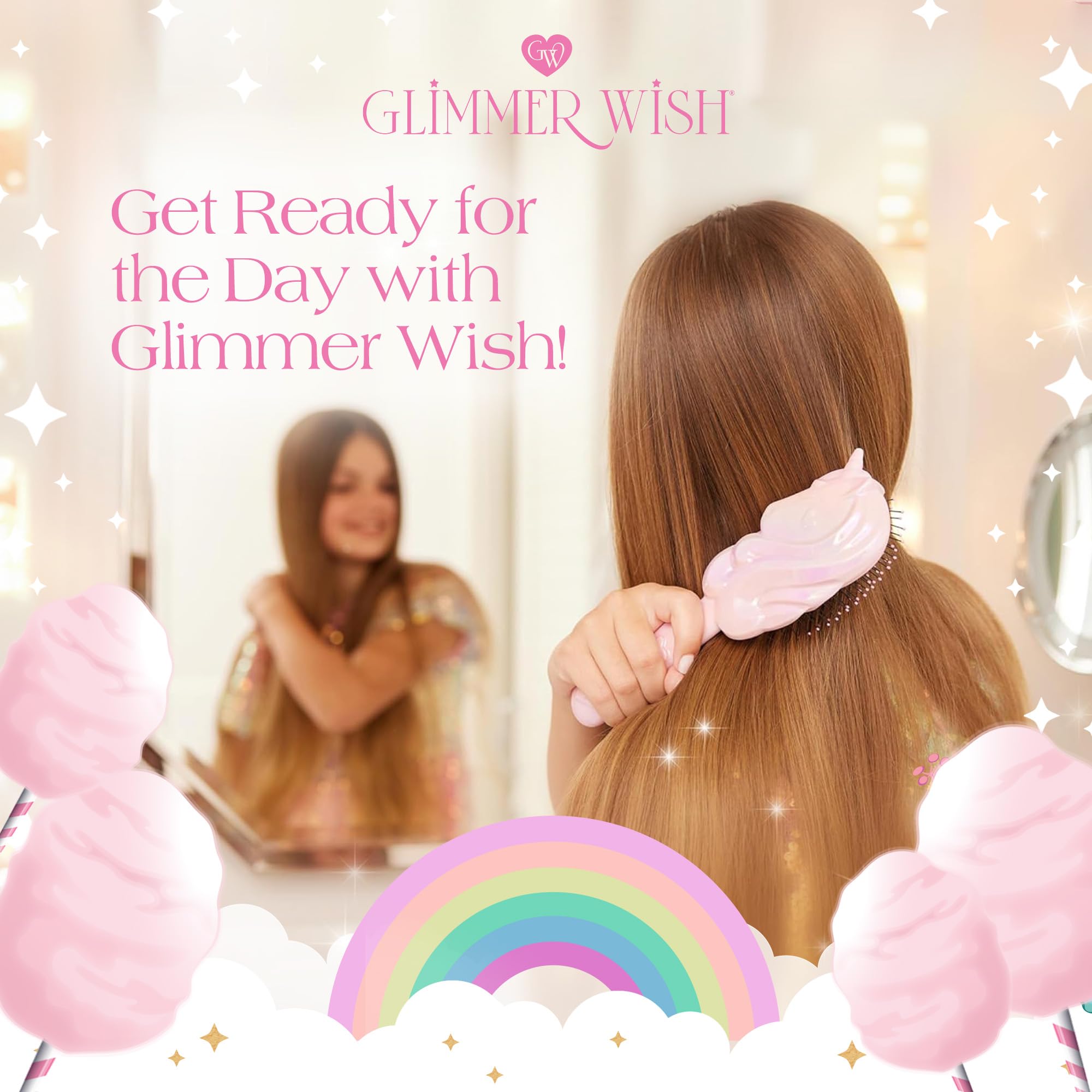 Glimmer Wish label and materials emphasizing toxin-free and dermatologist-tested