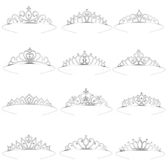 GLITZJOY front packaging showing twelve silver tiaras and gift-ready presentation