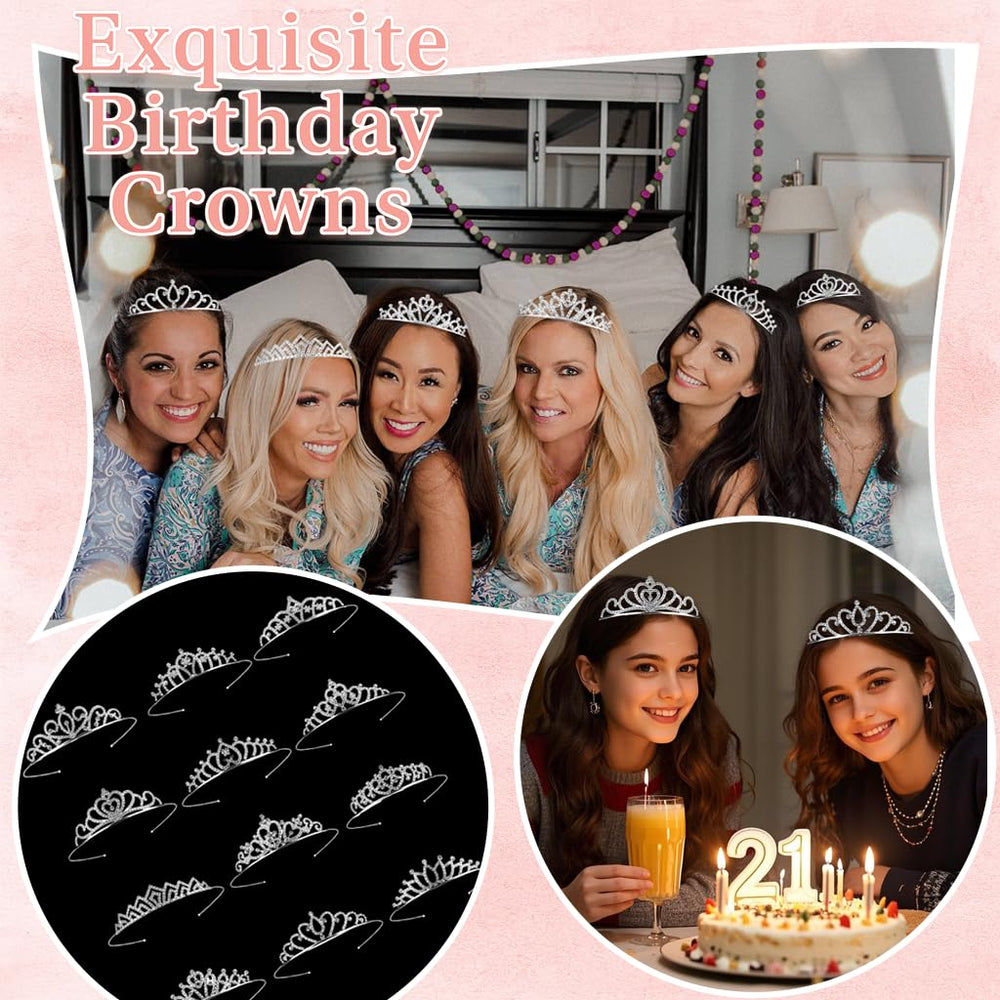 GLITZJOY variety of twelve crown styles laid flat for selection