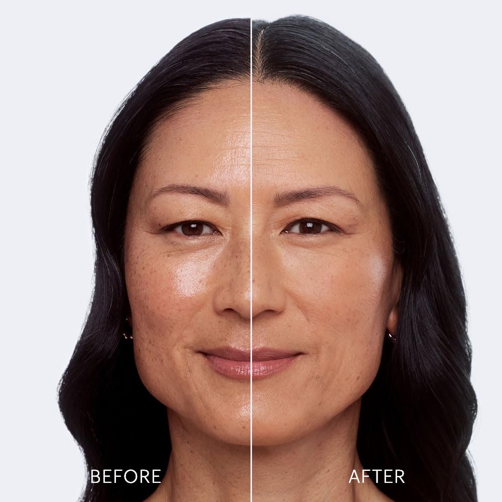 Glo Skin Beauty powder applied with brush showing even application and smooth finish