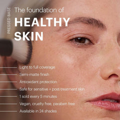 Glo Skin Beauty compact opened to reveal pressed powder and mirror for quick touch-ups