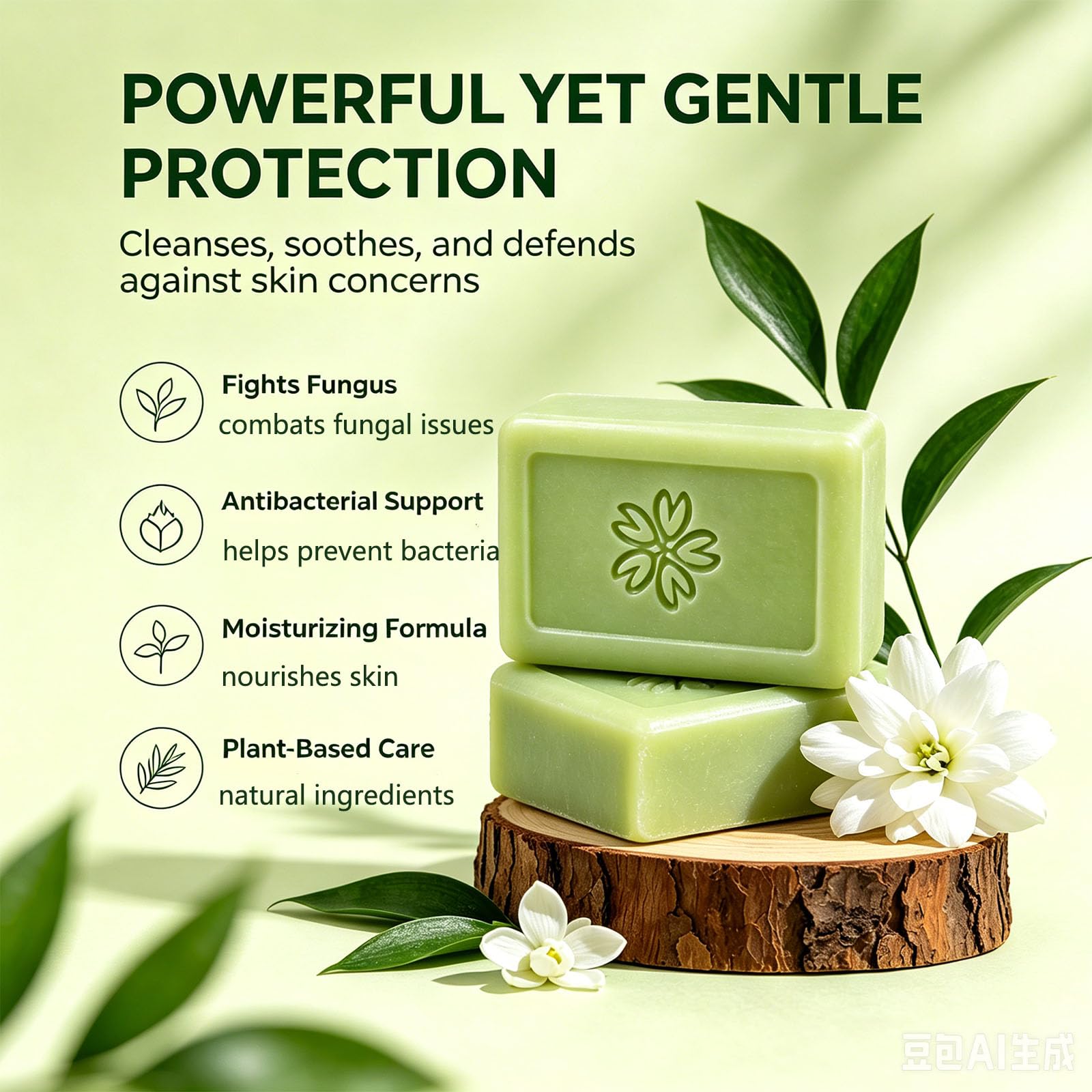 glo7 skinCare application on foot showing targeted cleansing support
