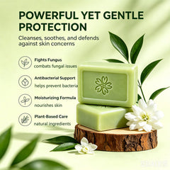 glo7 skinCare application on foot showing targeted cleansing support
