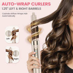 GloCurlX thermal round brush in use creating bouncy blowout volume