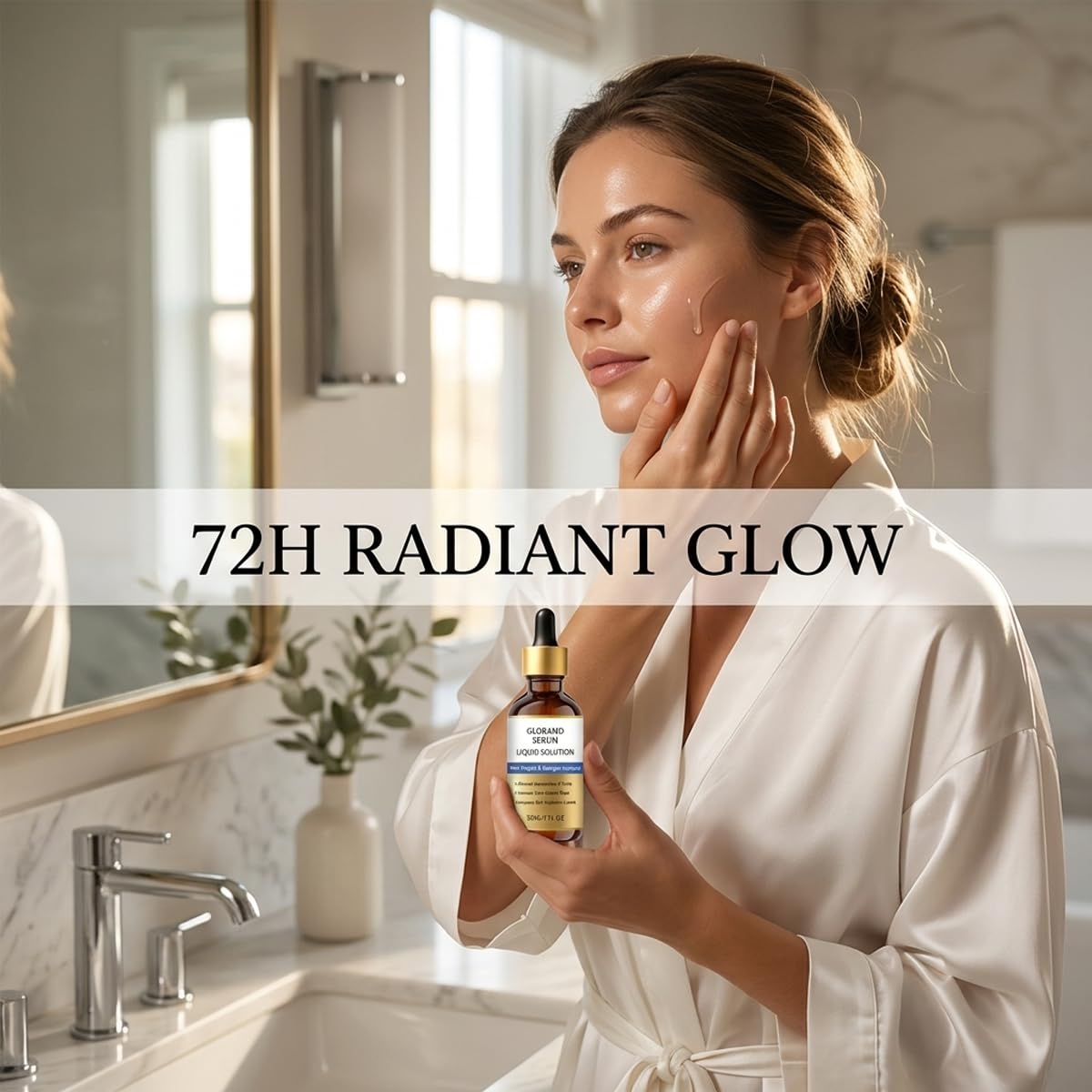 Gloramd Serum beside common sunscreen to show compact size
