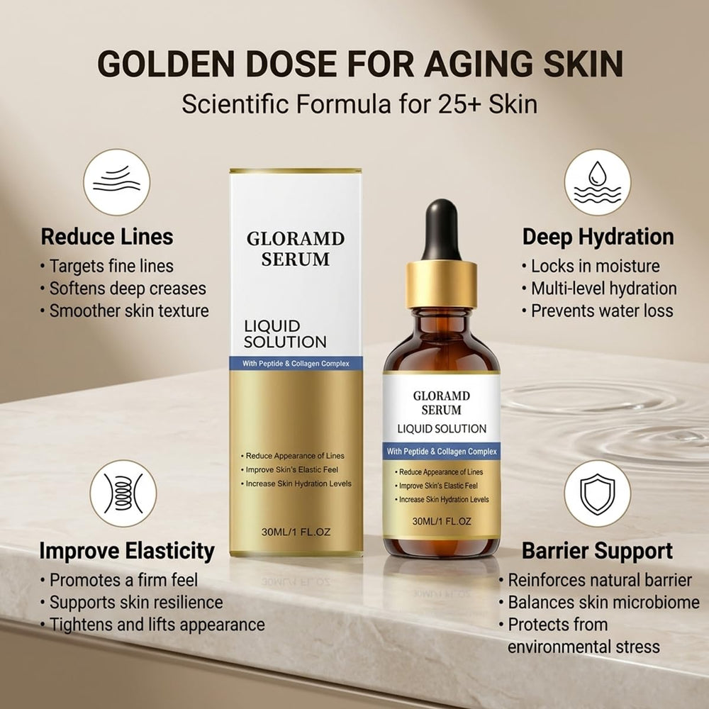Gloramd Serum texture on hand demonstrating lightweight hydration