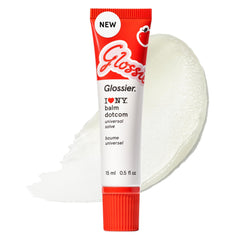 Glossier Balm Dotcom front packaging showing jar and label, clear protection