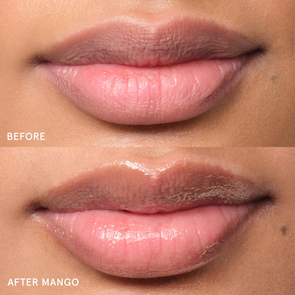 Glossier Balm Dotcom mango used on cuticles demonstrating quick softening benefits