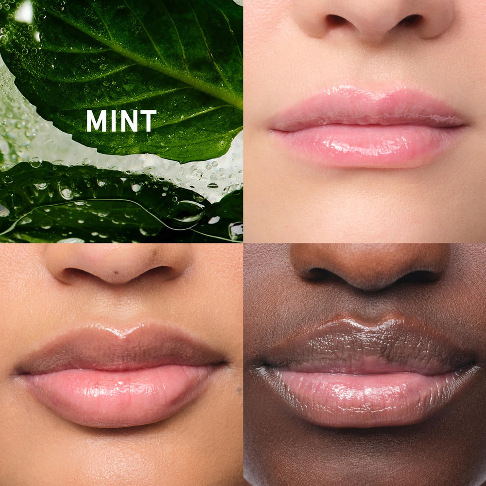 Glossier Balm Dotcom mint ingredients label showing key hydrating components
