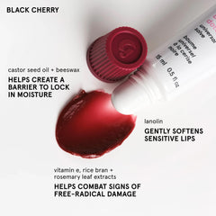 glossier balm dotcom swipe on lips adding burgundy tint and visible hydration
