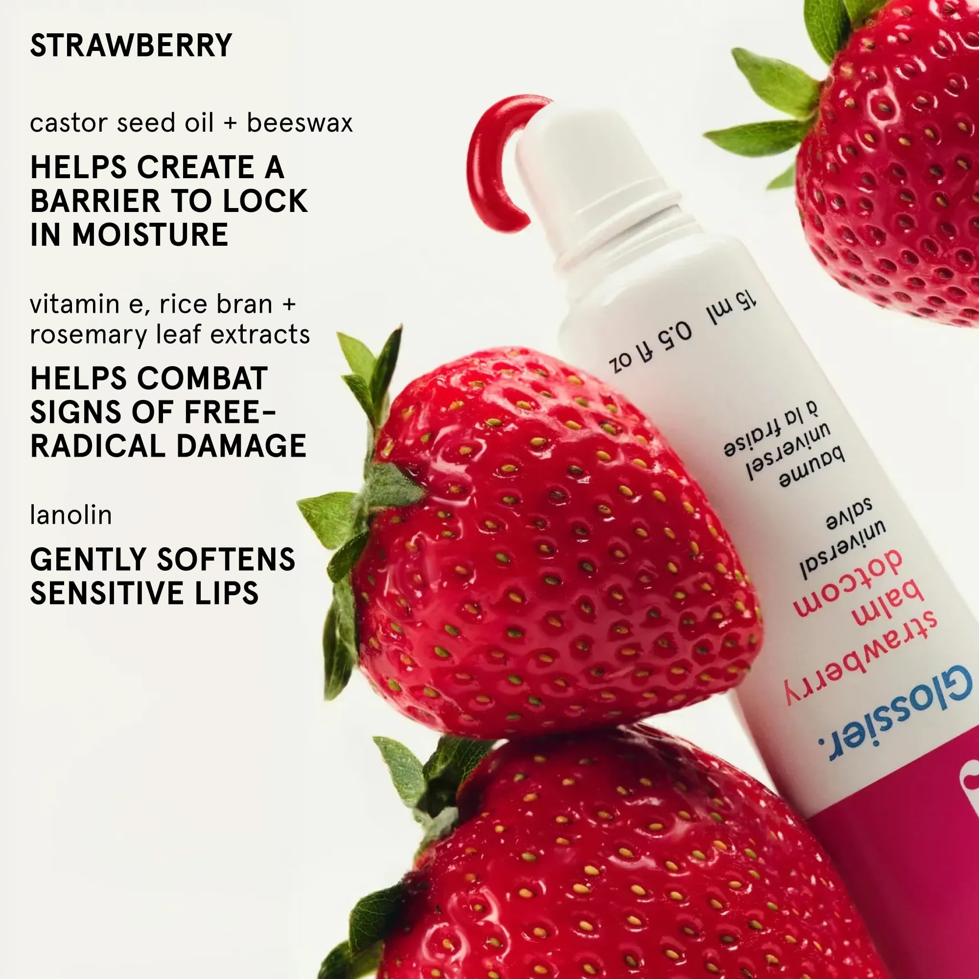 glossier tube in hand for size and portability benefit
