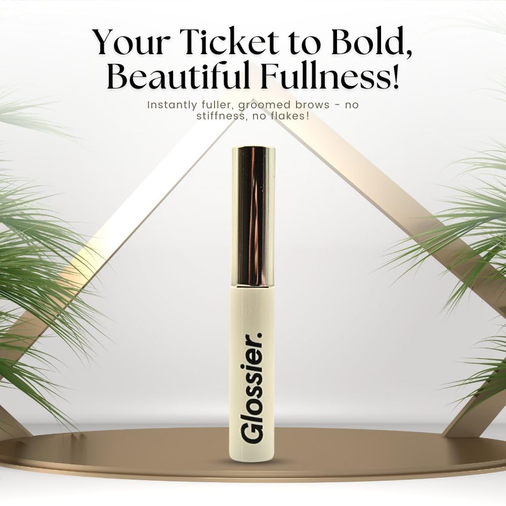 Glossier Boy Brow lifestyle flatlay with makeup showing everyday ease