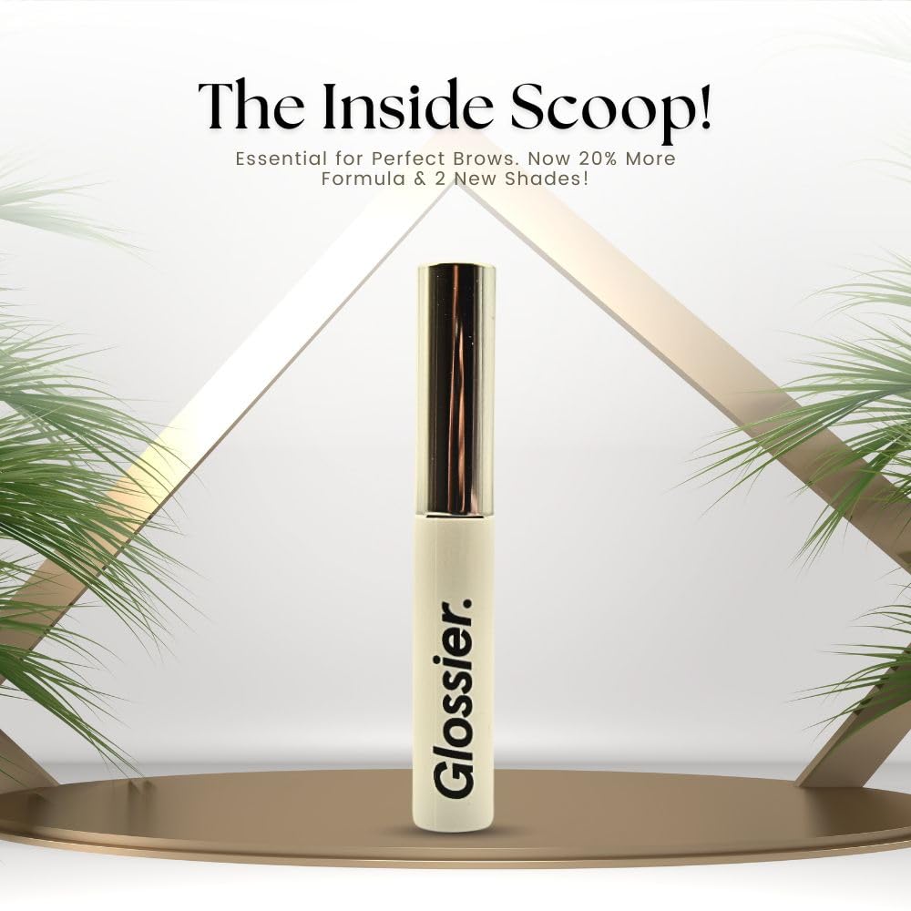 Glossier Boy Brow size comparison next to a finger showing tube capacity