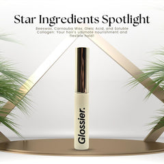 Glossier Boy Brow textured swatch on skin showing buildable coverage