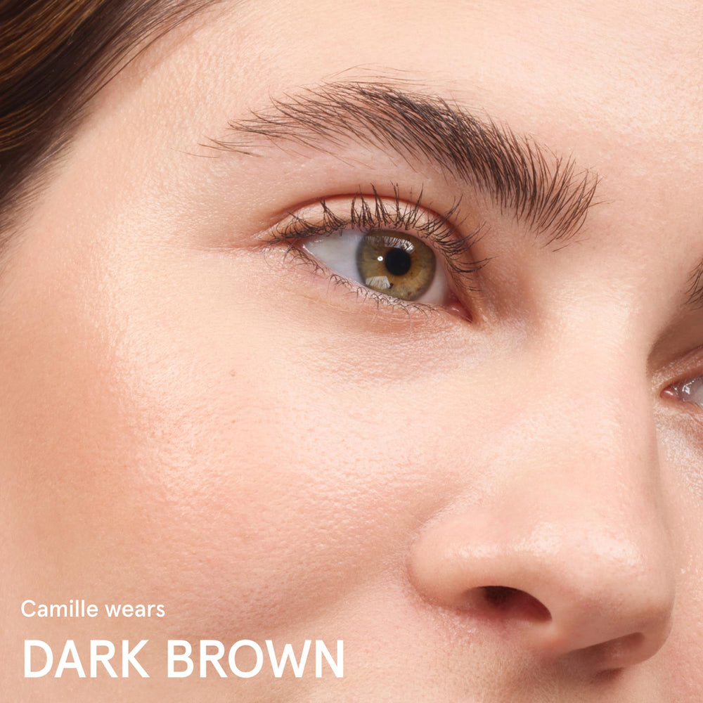 Glossier Boy Brow clear shade demo showing invisible hold benefit