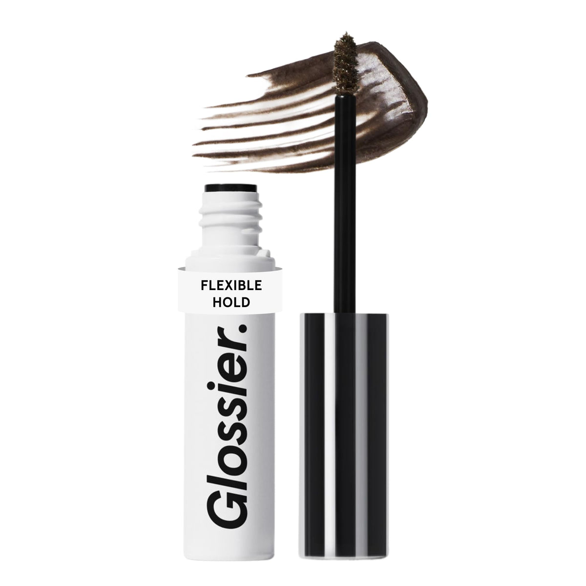 Glossier Boy Brow front packaging showing shade and sleek tube benefit