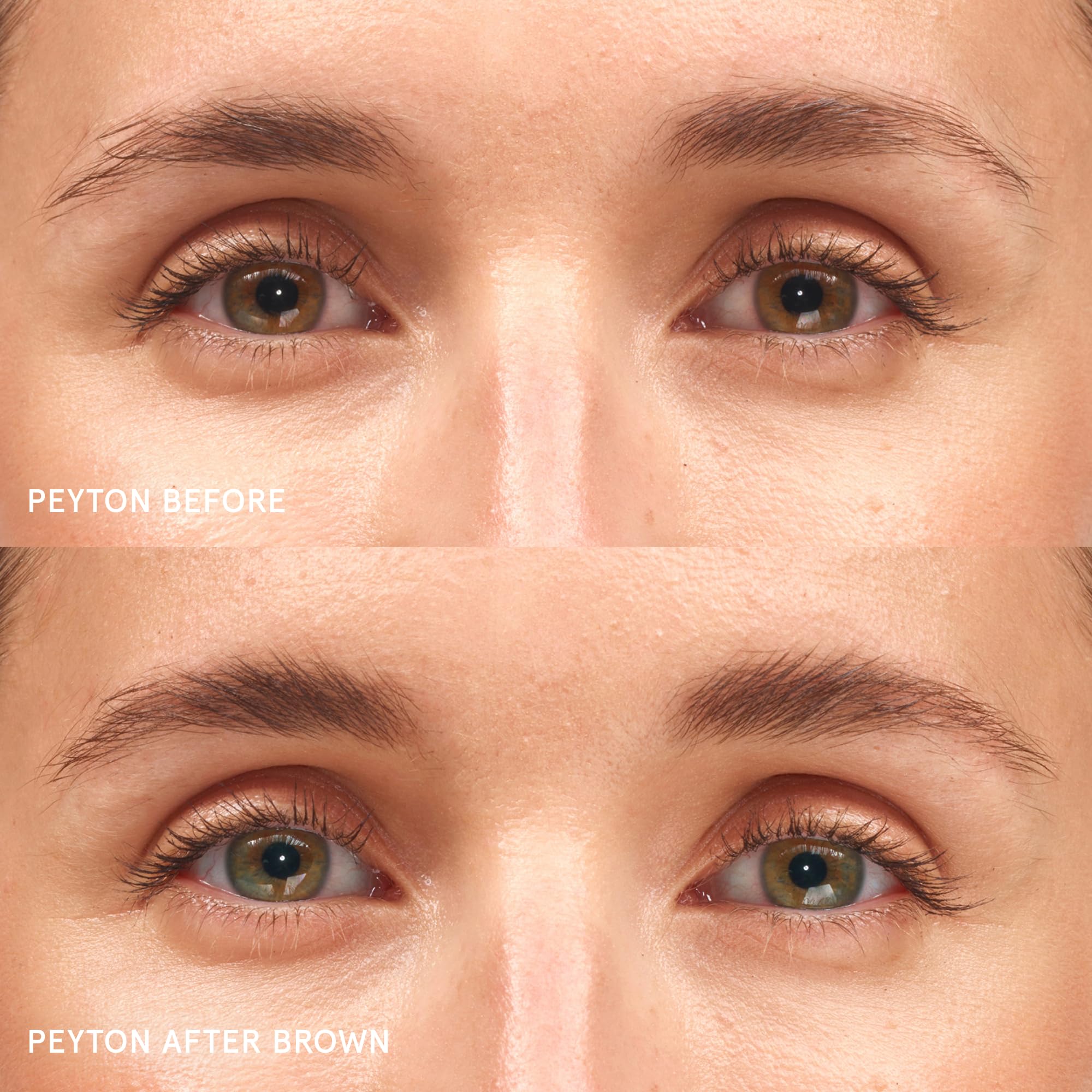 Glossier Boy Brow open wand with mini brush demonstrating precise application benefit