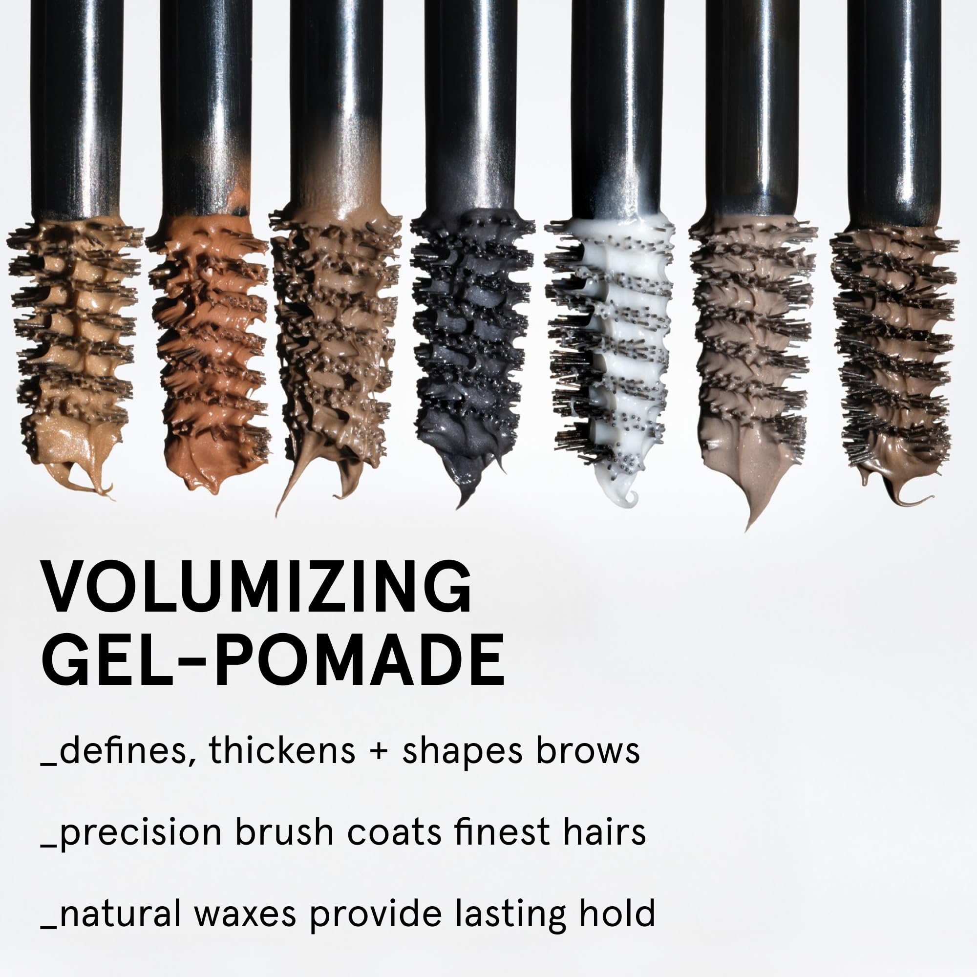 Glossier Boy Brow pomade texture close-up highlighting conditioning and volume benefit
