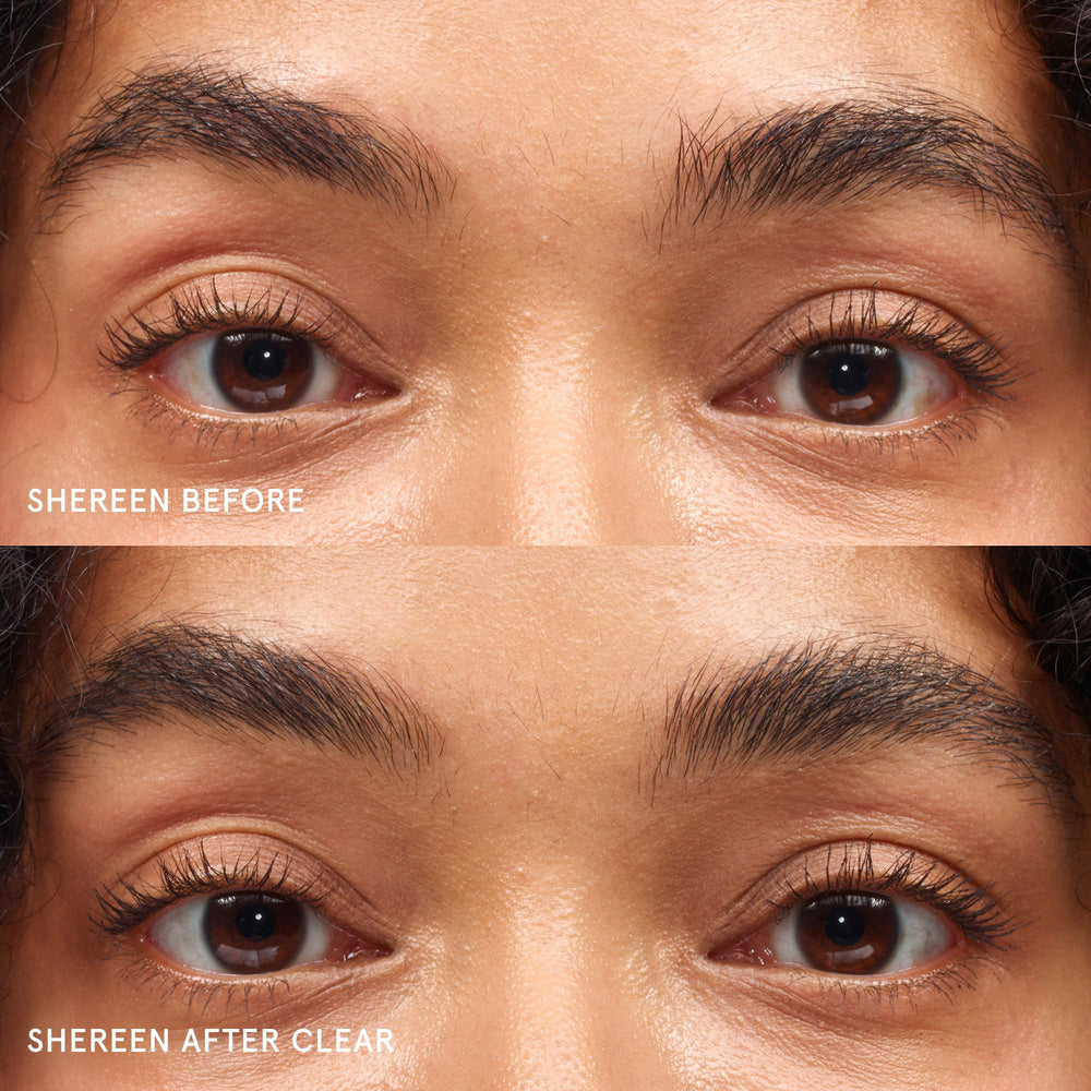 Glossier Boy Brow wand close-up for precise brow shaping benefit