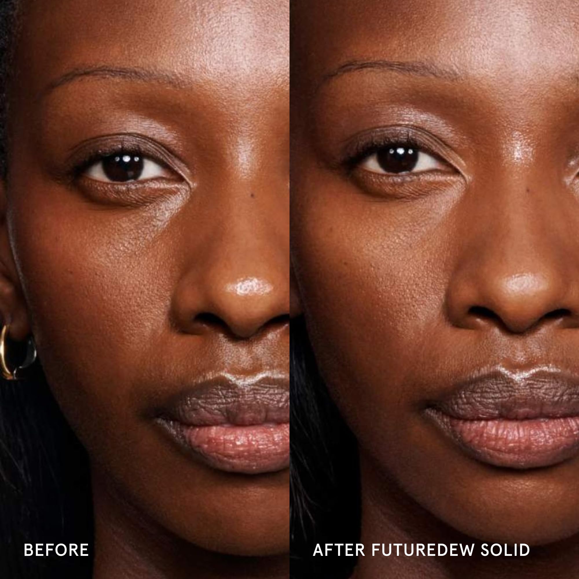 Glossier Futuredew solid swatches on arm showing blendable luminous finish