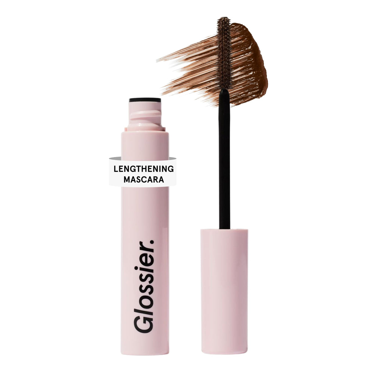 Glossier Lash Slick front packaging showing Natural Brown benefit of natural definition