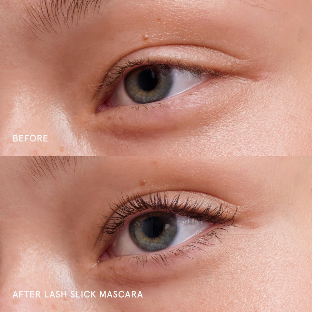 Glossier Lash Slick tapered comb wand detail for precise application and lifted lashes