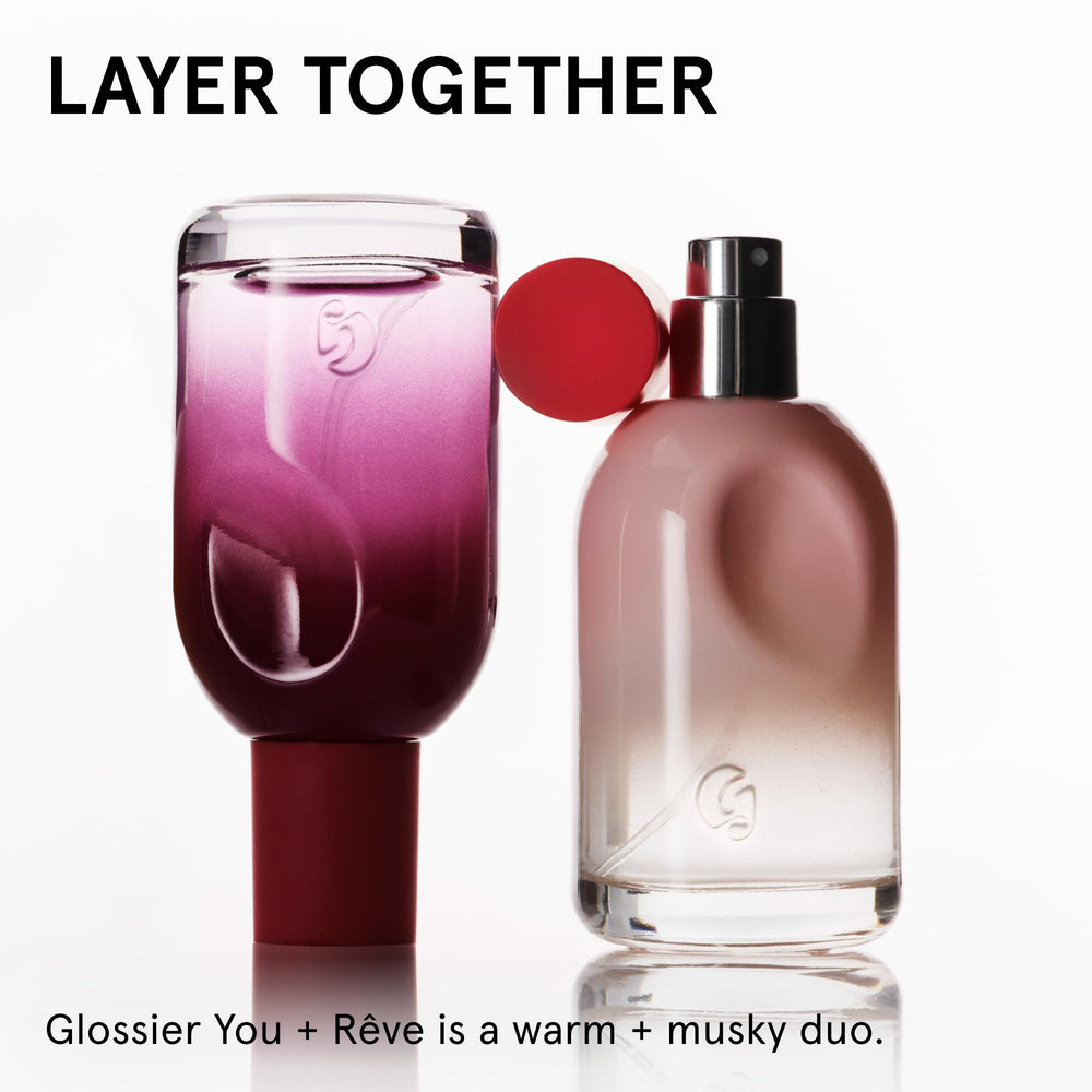 Glossier You Rêve on a bedside table in a lifestyle scene for everyday use