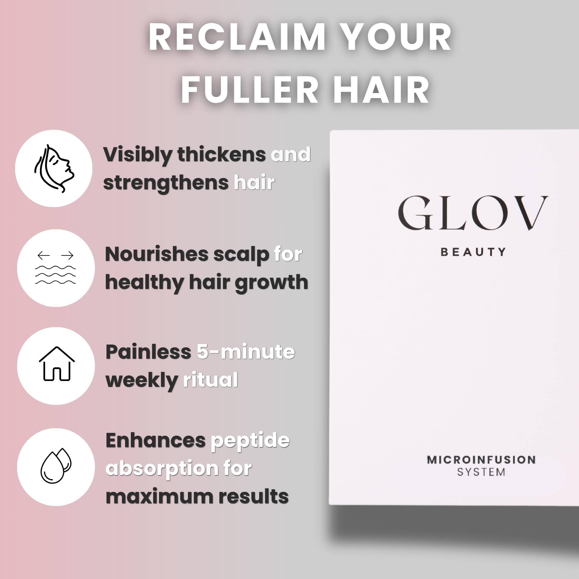 Glov Beauty applicator filled with serum for controlled scalp delivery