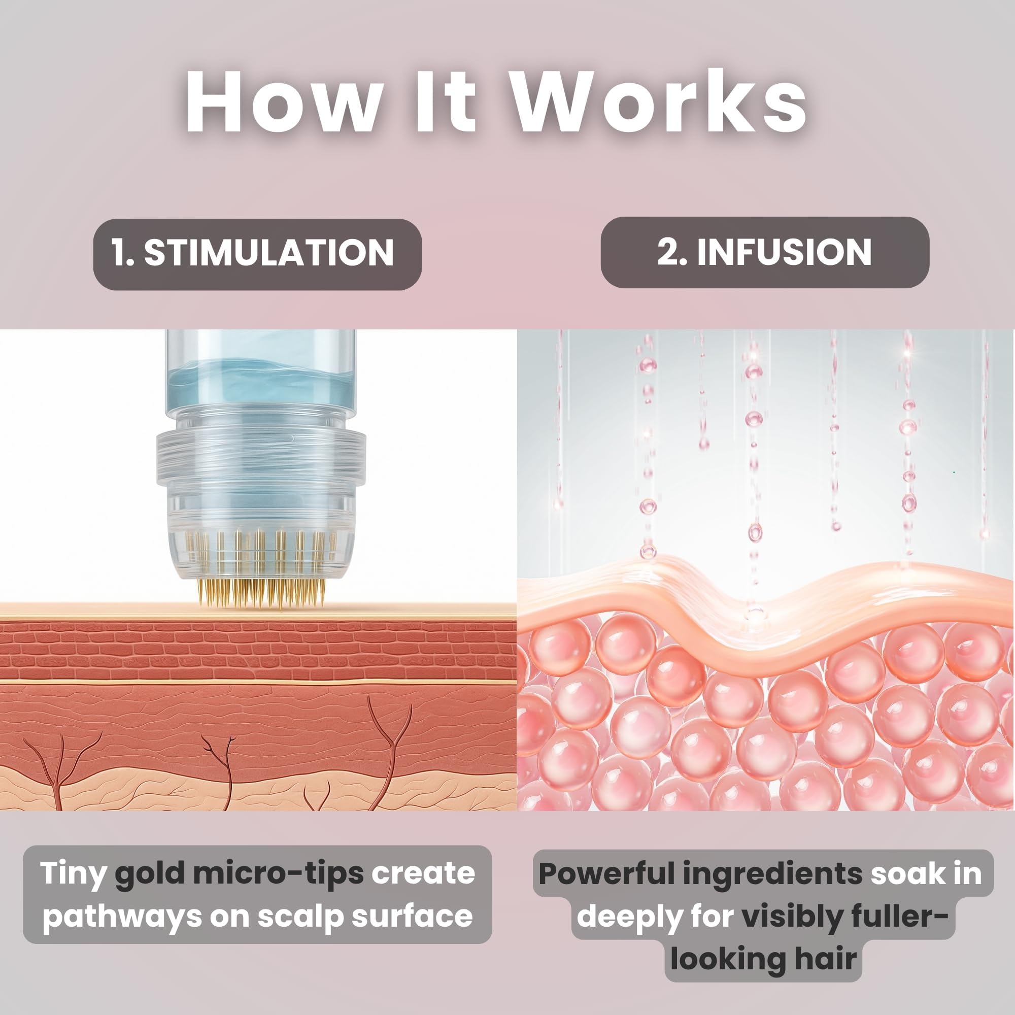 Glov Beauty in use stamping the scalp to improve topical absorption
