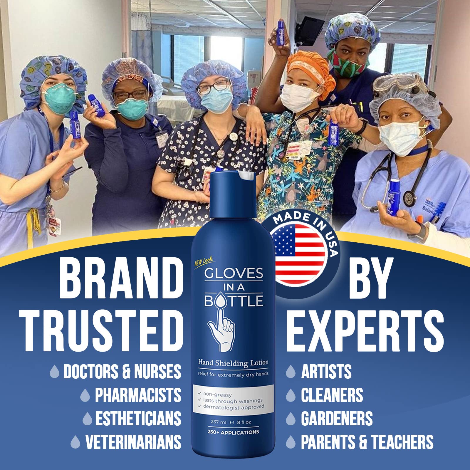 Gloves In A Bottle before and after dry hands illustrating skin repair