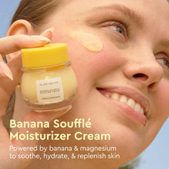 Glow Recipe banana shimmer lip balm open to reveal glossy balm tip