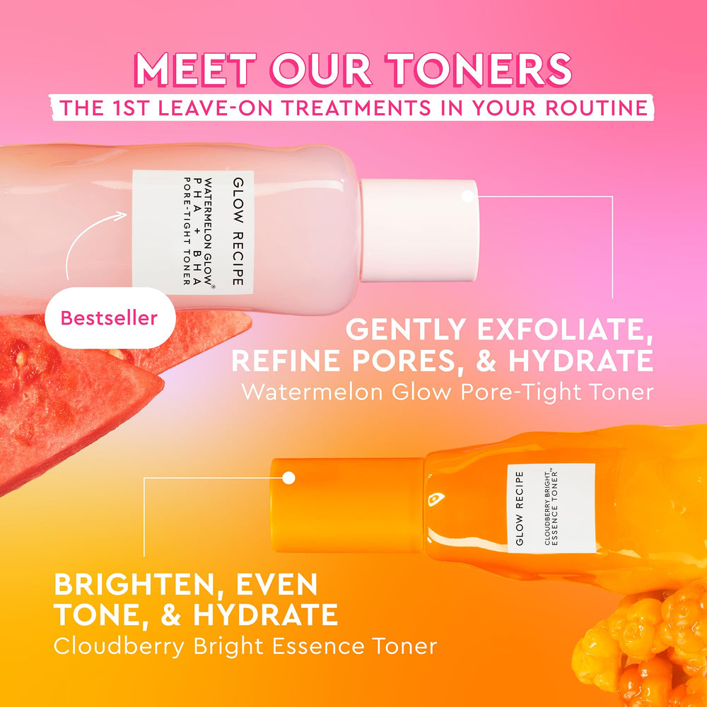 Glow Recipe on bathroom shelf lifestyle scene promoting daily use