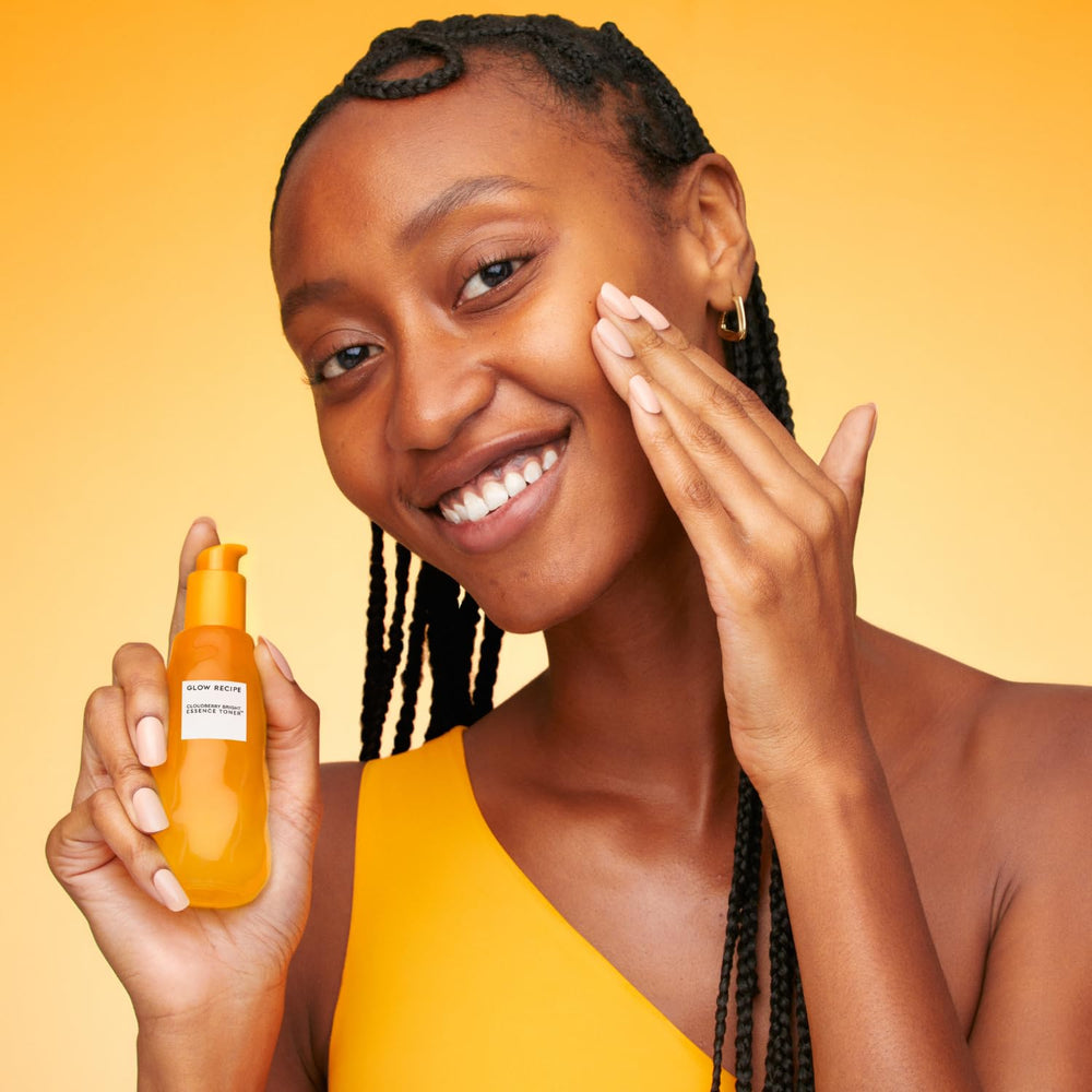 Glow Recipe dispensing a drop to illustrate easy, non-greasy application