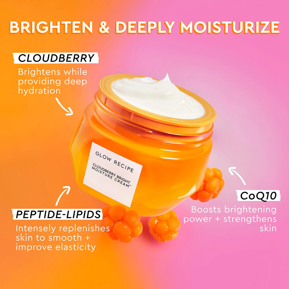 Glow Recipe whipped cloudberry cream texture close-up for lightweight hydration