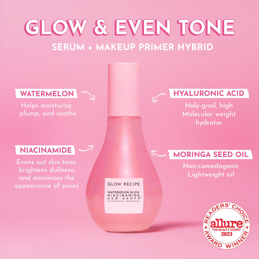 Glow Recipe pump and label highlighting product clarity and convenience