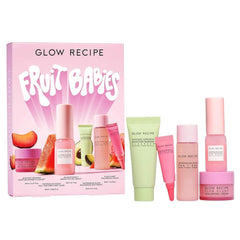 Glow Recipe front packaging of Fruit Babies kit shows travel-ready skincare convenience