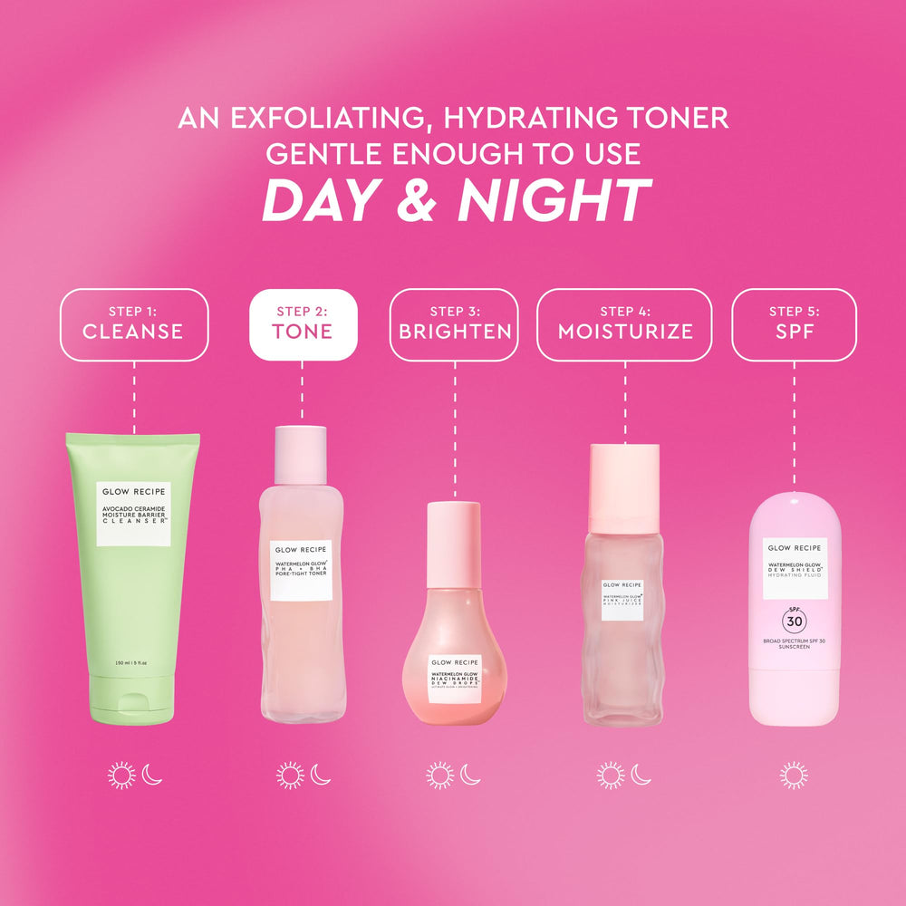 Glow Recipe bottle in hand showing 150ml size and portable everyday convenience