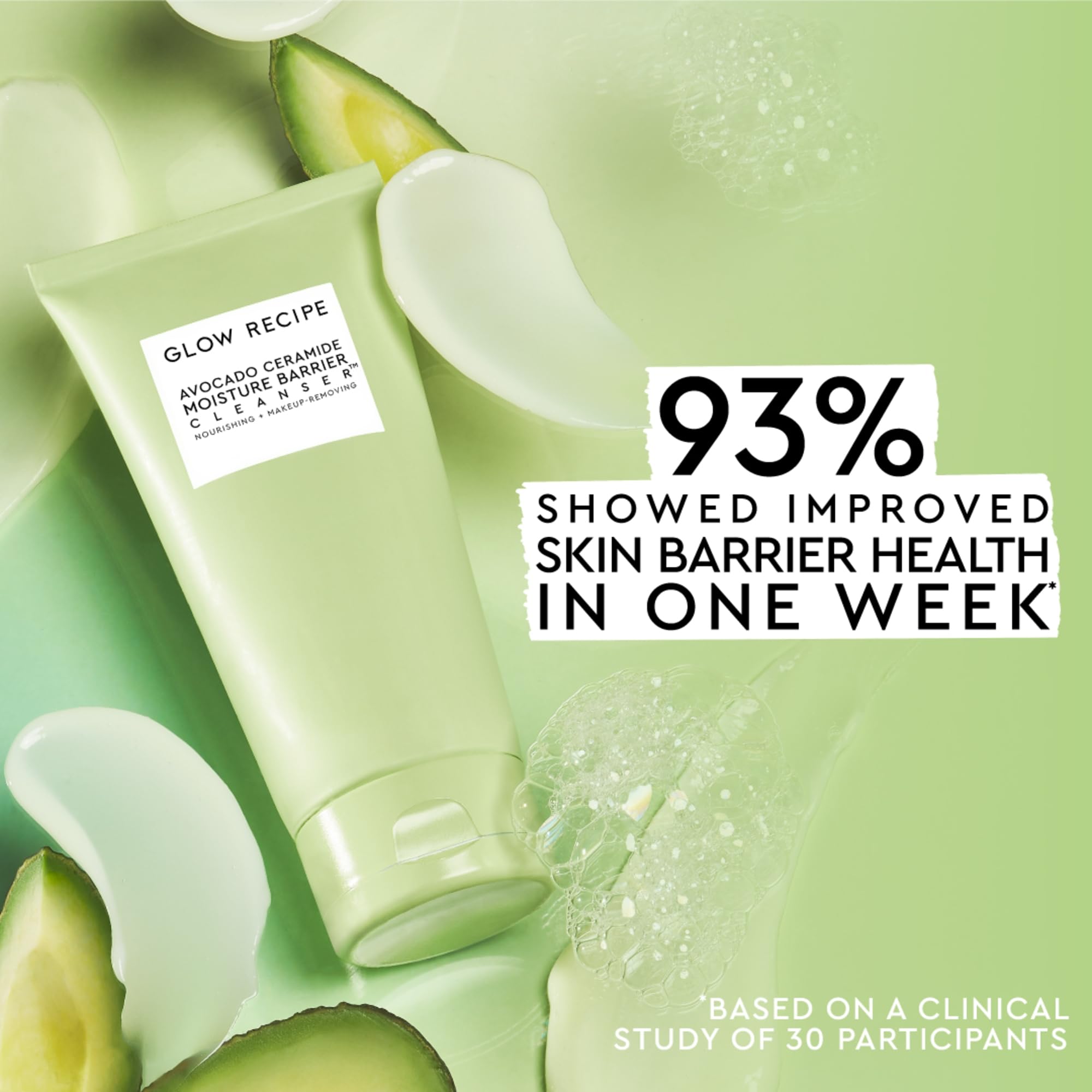 Glow Recipe in-use lifestyle shot rinsing face for a hydrated finish