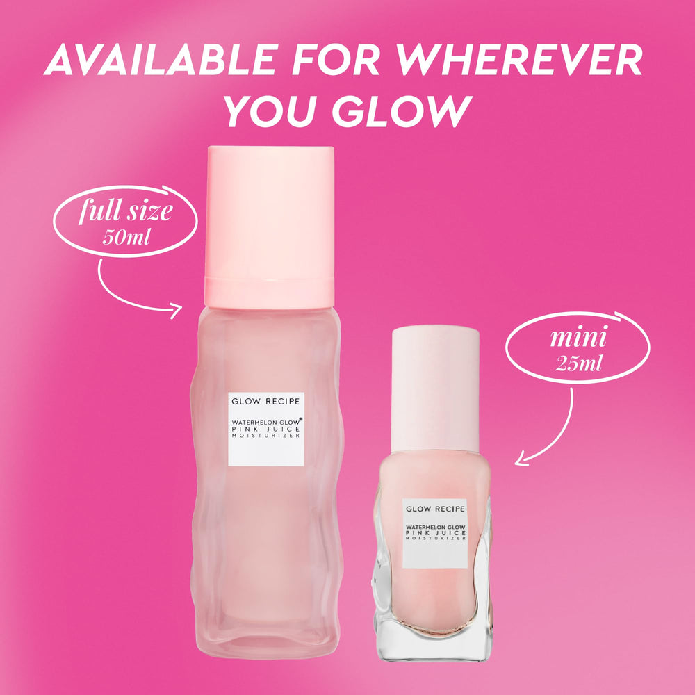 Glow Recipe jar in a toiletry bag for easy travel convenience